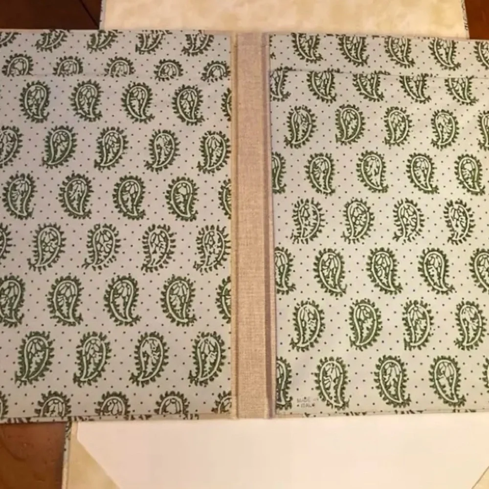 Vintage Italian Handmade bookbinders paper desk office organizers, 6 pieces plus